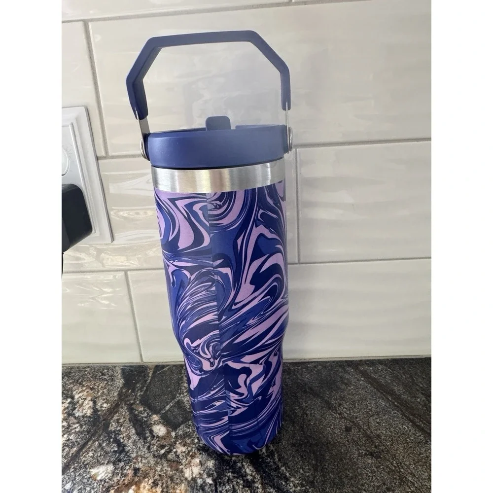 Stanley IceFlow Flip Straw Tumbler Limited Edition Lapis Swirl 30 oz - Picture 2 of 3